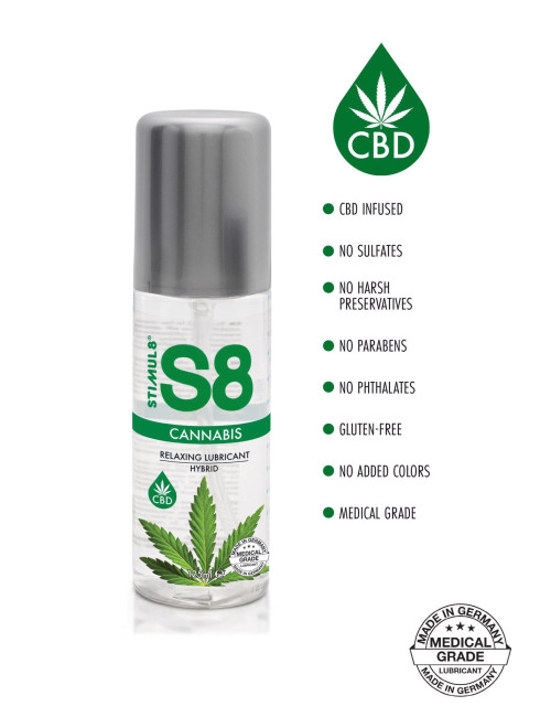 S8 Cannabis Hybrid Lube 125ml CBD Afrodyzjak Żel Smakowy