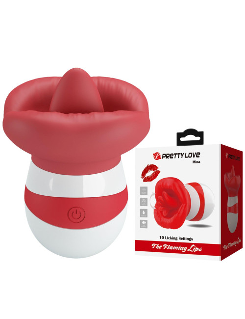PRETTY LOVE Mina - Wibrator językowy Stymulator, 10 Ustawień, Silikon/ABS