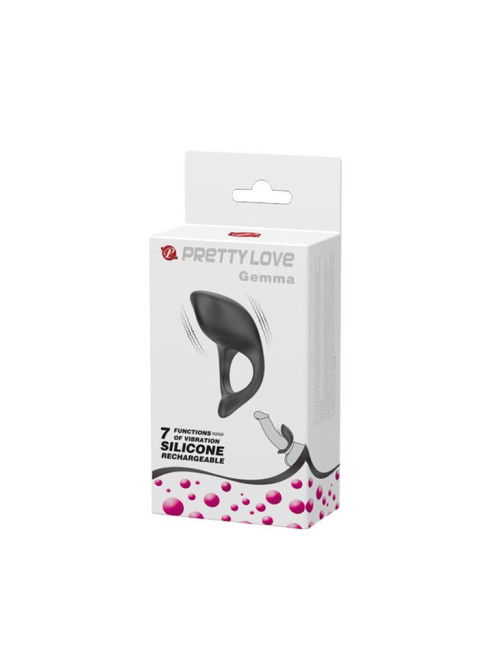 PRETTY LOVE GEMMA USB 7 Functions – Pierścień na penisa z 7 funkcjami wibracji zabawki