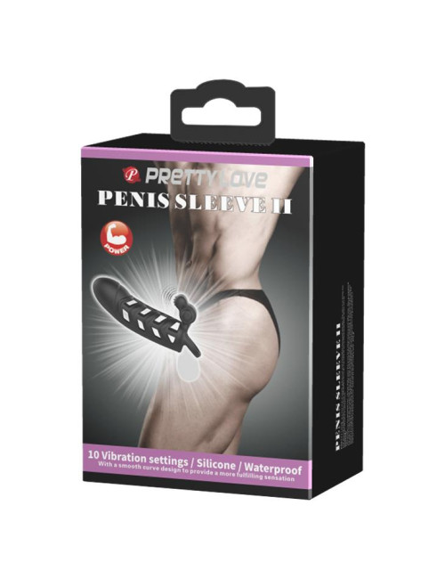 PRETTY LOVE – Penis Sleeve II, 10 funkcji | Zabawki, Nakładki, Przedłużki, Silikon