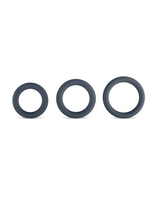 3-Piece Cock Ring Set - Grey