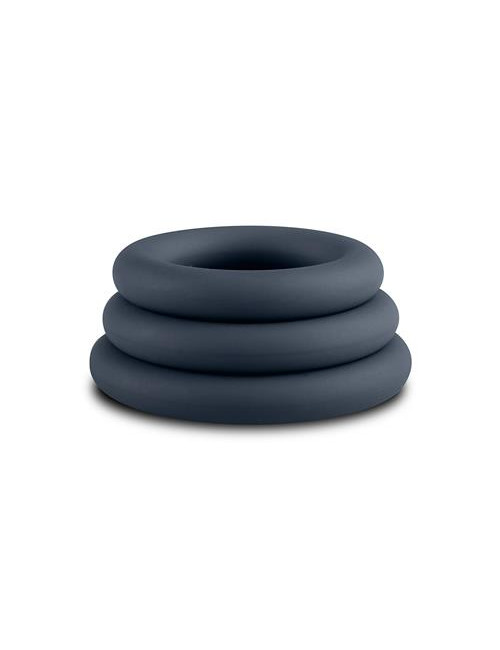 3-Piece Cock Ring Set - Grey