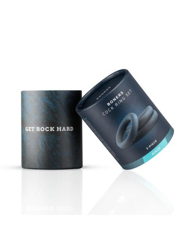 3-Piece Cock Ring Set - Grey