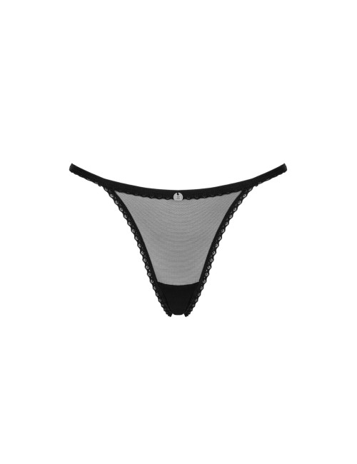 Obsessive Celia Noir Thong XS/S – czarne stringi otwarte