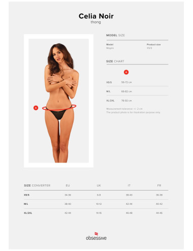 Celia Noir thong   XS/S