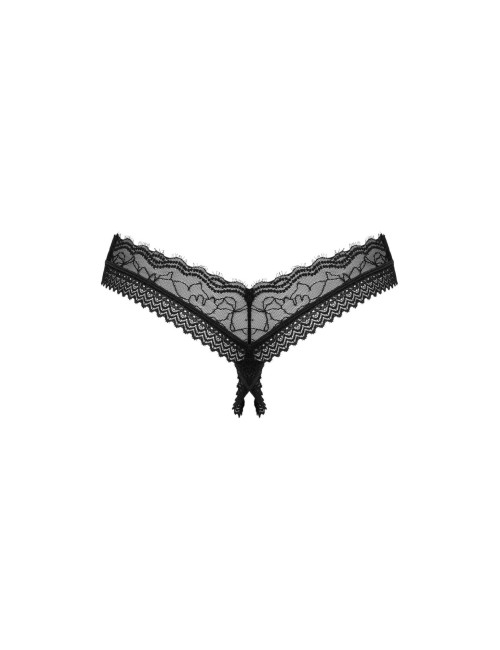 Obsessive Medilla Czarne Stringi Otwarte XS/S