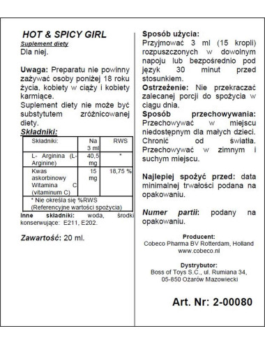 Supl.diety-Hot Spicy Girl 20ml