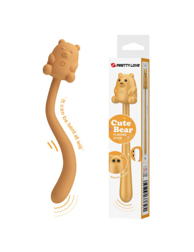 Cute Bear Flirting Stick - 7 funkcji wibracji, silikonowy wibrator z magnetycznym ładowaniem USB