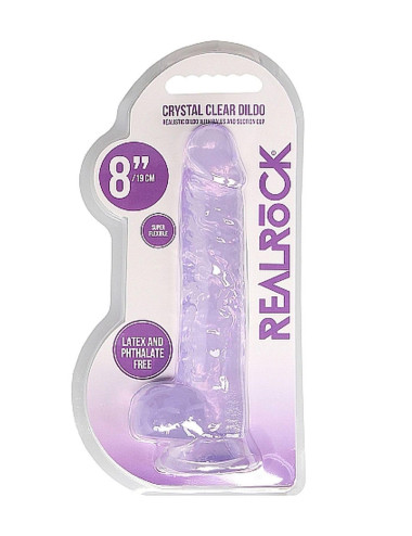 8 / 20 cm Realistic Dildo With Balls - Purple