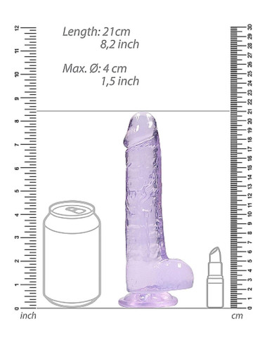 8 / 20 cm Realistic Dildo With Balls - Purple
