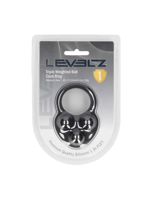 Levelz by Shots Silikonowy Pierścień z Ciężarkami Czarny