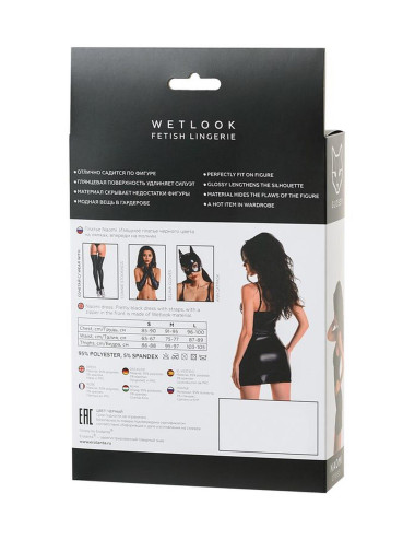 Wetlook black dress NAOMI - black S