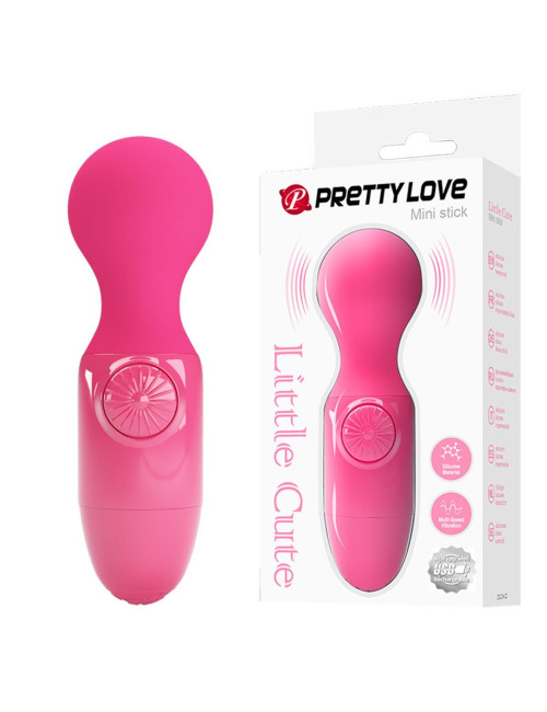 Pretty Love Mini Stick - Wibrator silikonowy, kompaktowy, USB, wodoodporny