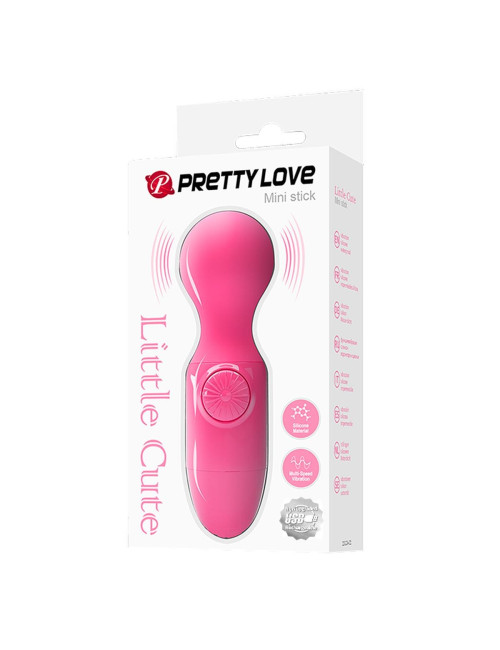Pretty Love Mini Stick - Wibrator silikonowy, kompaktowy, USB, wodoodporny