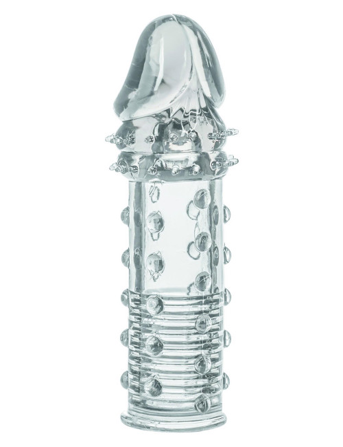 Extender Transparent - Przedłużka do zabawki, 2 cali, elastyczna, prążkowana, bezpieczna