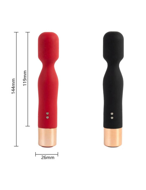Massager USB Black - Wibrator i Masażer AV Wand, 7 trybów wibracji, silikon + ABS