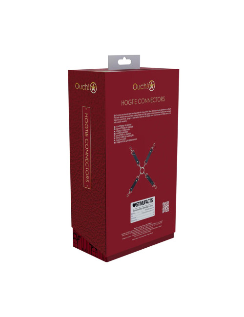 Milan Collection Hogtie Connectors - Kajdanki Kagańce BDSM Black Red