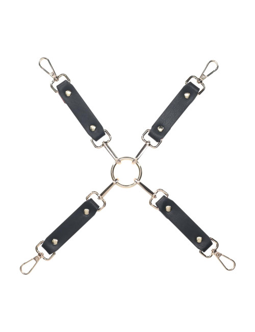 Milan Collection Hogtie Connectors - Kajdanki Kagańce BDSM Black Red
