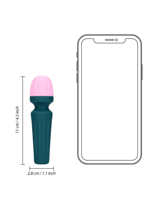 Loveline Mini Wand Vibe - Wibrator z 7 Funkcjami Zielony
