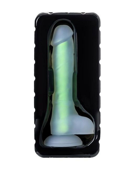 Wade Glow Green 14,5cm - Dildo żelowy świecący w ciemności, silikonowy