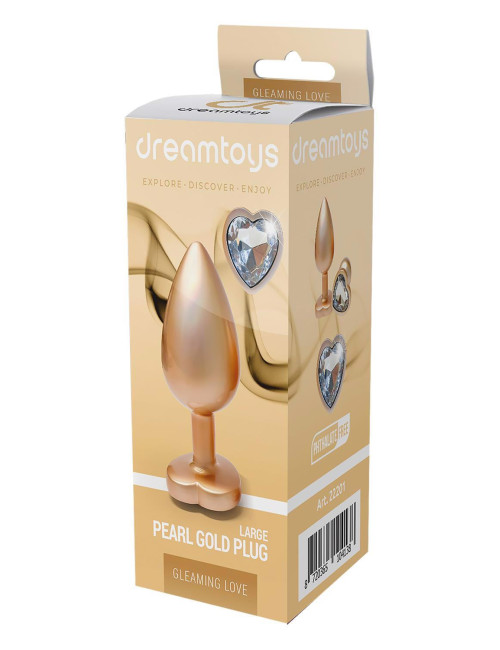 Gleaming Love Matte Gold Anal Plug Large - Biżuteria analna i Zabawki analne