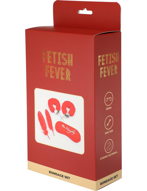 Fetish Fever Bondage Zestaw 4 szt. Czerwony - Zabawki Zestawy