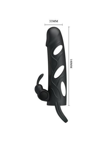 PRETTY LOVE - PENIS SLEEVE WITH BALL STRAP vibration BLACK