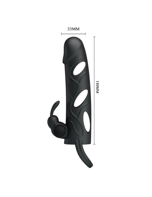 PRETTY LOVE - PENIS SLEEVE WITH BALL STRAP vibration BLACK