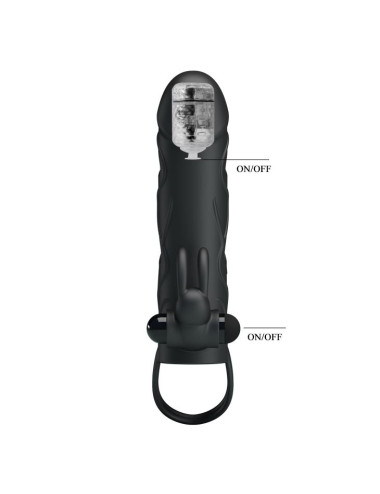 PRETTY LOVE - PENIS SLEEVE WITH BALL STRAP vibration BLACK