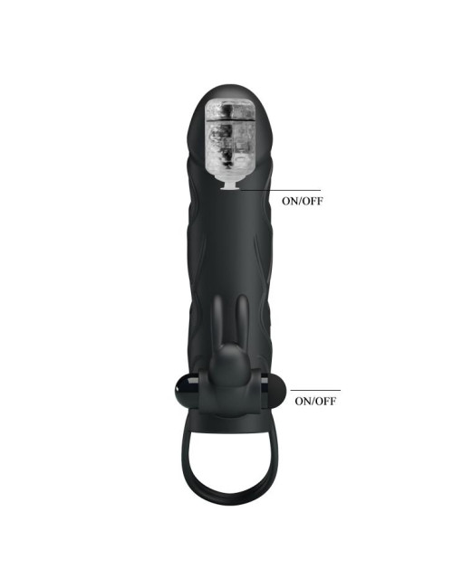 PRETTY LOVE - PENIS SLEEVE WITH BALL STRAP vibration BLACK