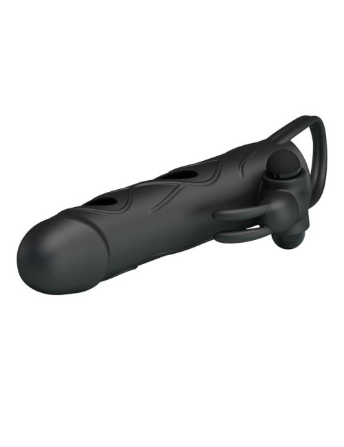 PRETTY LOVE - PENIS SLEEVE WITH BALL STRAP vibration BLACK
