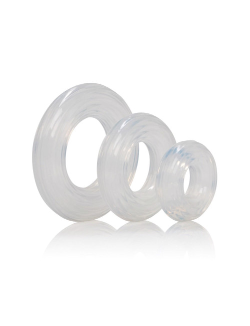 Premium Silicone Ring Set Transparent - Pierścienie Silikonowe Bez Wibracji, Zabawki, Bezpieczne dla Ciała