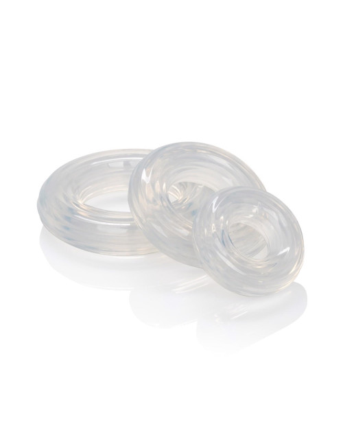 Premium Silicone Ring Set Transparent - Pierścienie Silikonowe Bez Wibracji, Zabawki, Bezpieczne dla Ciała
