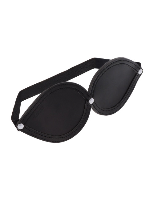 Infinity Blindfold Black - Maska BDSM z Vegan PU Leather, Maski BDSM bezpieczne