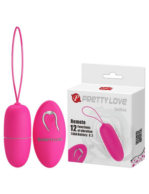 PRETTY LOVE SELKIE – Jajko wibracyjne bezprzewodowe, 12 trybów, pilot, wodoodporne, silikonowe