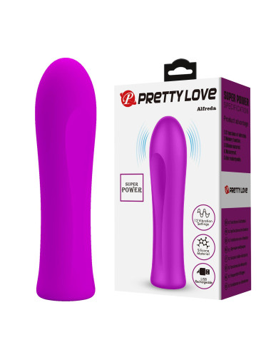 Pretty Love Alfreda Purple - mini wibrator silikonowy z 12 funkcjami i pamięcią ustawień