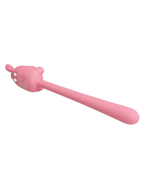 Cute Bunny Flirting Stick - Wibrator silikonowy, 7 funkcji wibracji, stymulator, magnetyczne ładowanie USB