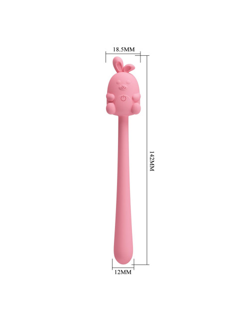 Cute Bunny Flirting Stick - Wibrator silikonowy, 7 funkcji wibracji, stymulator, magnetyczne ładowanie USB