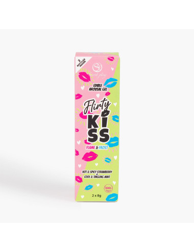 FLIRTY KISS EDIBLE AROUSAL GEL - STRAWBERRY AND MINT