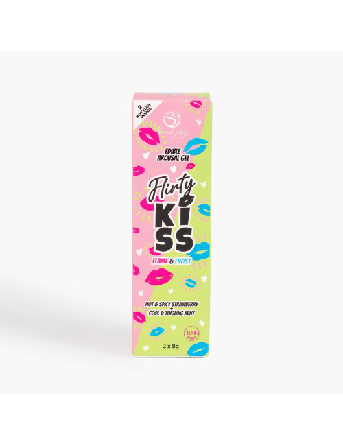 Secret Play Flirty Kiss – Jadalny żel rozgrzewający o smaku truskawki i mięty