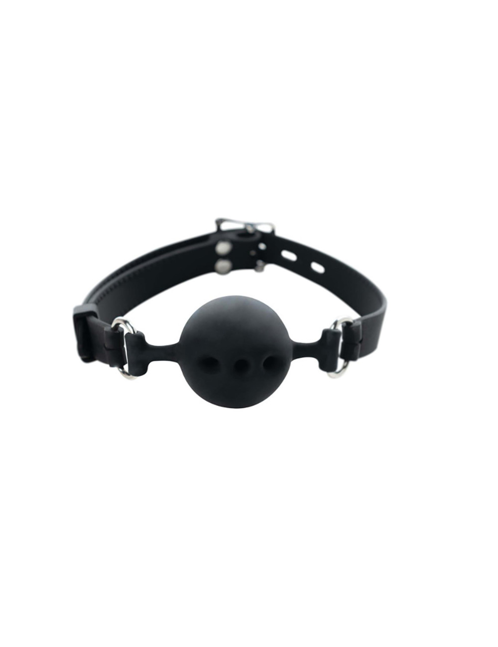 Oddychający knebel silikonowy 4 cm z regulowanymi paskami – kagańce BDSM