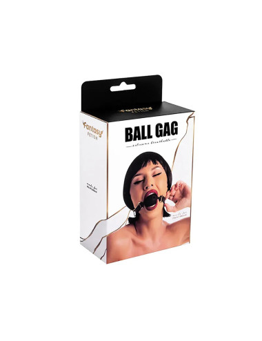 Breathable silicone ball gag with adjustable straps.