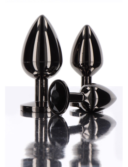 Butt Plug With Diamond Jewel L Black