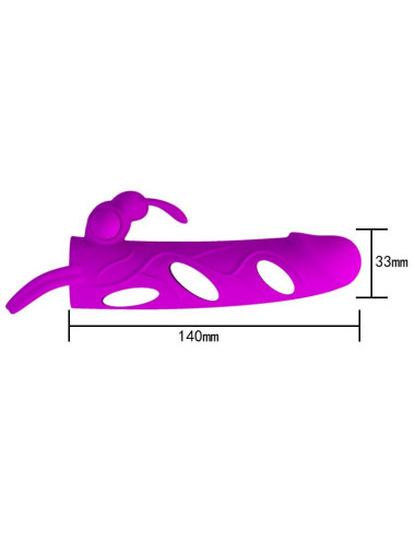 PRETTY LOVE - PENIS SLEEVE WITH BALL STRAP vibration PURPLE