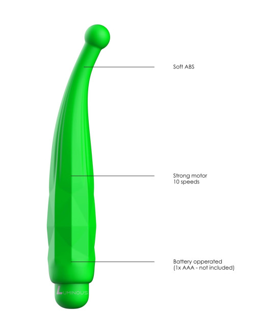 Luminous Lyra Green – Wibrator typu bullet z nakładką 10-funkcyjny