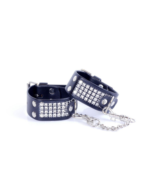 Fetish B - Series Handcuffs with cristals 3 cm Silver