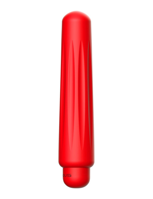Luminous Delia Red – Czerwony wibrator bullet z nakładką 10-funkcyjny