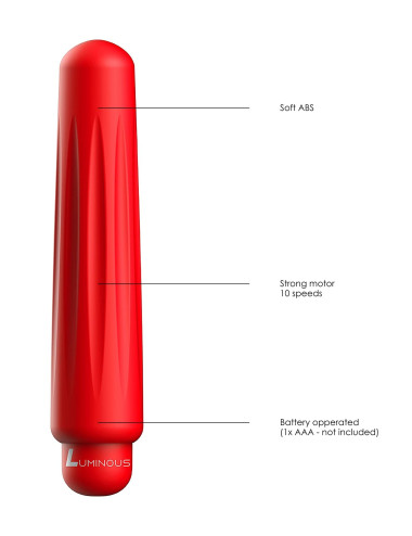 Delia - ABS Bullet With Sleeve - 10-Speeds - Red