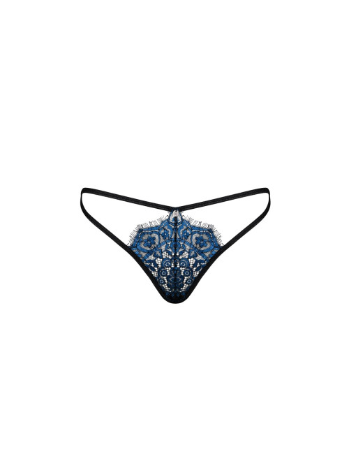 Niebieskie Koronkowe Stringi Otwarte Obsessive Yassmyne L/XL