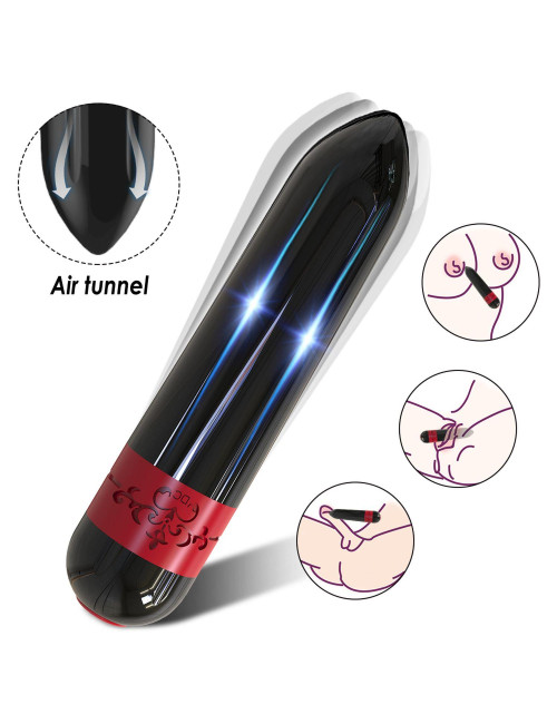 Rocket Black Mini – Wibrator Silikonowy USB, 9 Trybów, Wodoodporny